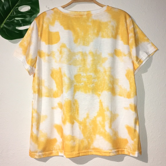 Yellow tie dye boho graphic tee - Picture 5 of 6